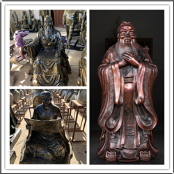 孔子教學看書(shū)銅雕塑