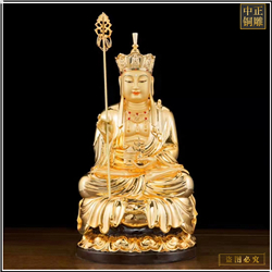 純銅鎏金地藏王銅佛像