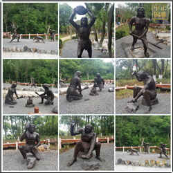 廠家制作園林景觀人銅雕塑