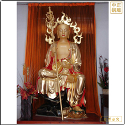 大(dà)型寺廟盤腿地藏王銅佛像