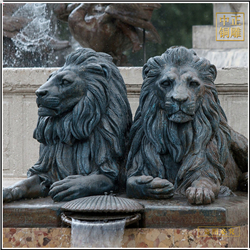 一(yī)對銅獅子雕塑