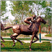園林小(xiǎo)孩騎馬銅雕塑