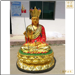彩繪貼金坐像地藏王銅佛像