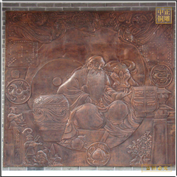 古代人物(wù)銅浮雕文化牆