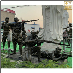 拿槍人物(wù)銅雕塑鑄造廠