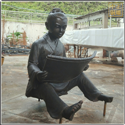 古代小(xiǎo)孩讀書(shū)銅雕塑