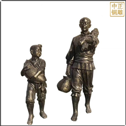 捕魚人物(wù)銅雕塑定制