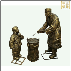 賣小(xiǎo)吃人物(wù)銅雕塑
