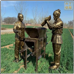 農民勞作人物(wù)銅雕塑