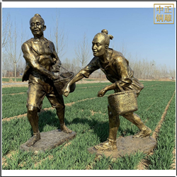 種麥子人物(wù)銅雕塑