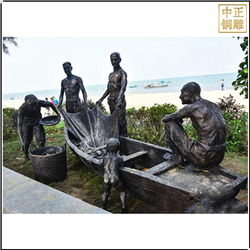 漁民出海人物(wù)雕塑