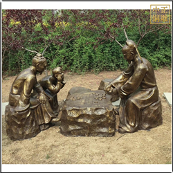 園林古代人物(wù)下(xià)象棋銅雕塑