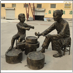 磨豆腐人物(wù)銅雕塑