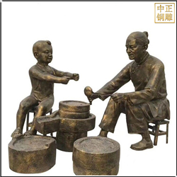 磨豆漿人物(wù)銅雕塑