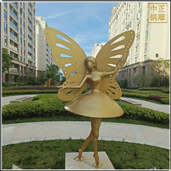 抽象跳舞小(xiǎo)女孩銅雕塑