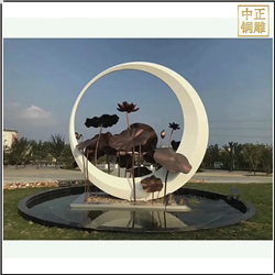 小(xiǎo)區荷花景觀雕塑