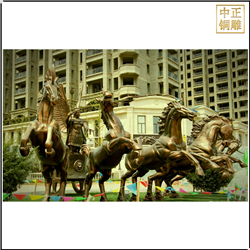 小(xiǎo)區門口銅馬雕塑鑄造