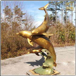 海豚動物(wù)雕塑鑄造廠