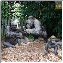動物(wù)園大(dà)猩猩銅雕塑