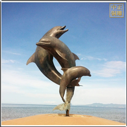 沙灘海豚動物(wù)雕塑