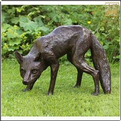 狐狸動物(wù)銅雕塑
