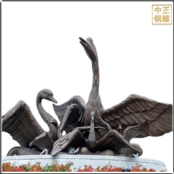 小(xiǎo)區銅天鵝雕塑鑄造