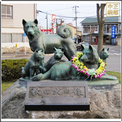 秋田狗銅雕塑