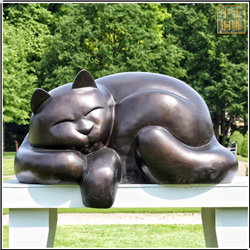 睡覺小(xiǎo)貓景觀銅雕塑
